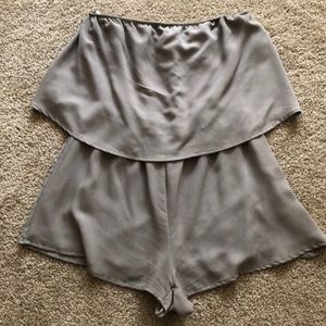 Green strapless romper